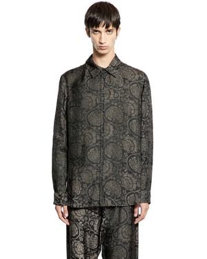 Uma Wang Tab Printed Shirt - Black