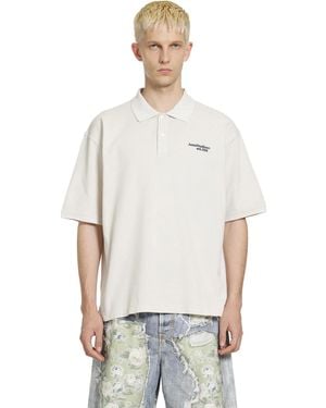 Acne Studios Washed Logo Polo - White