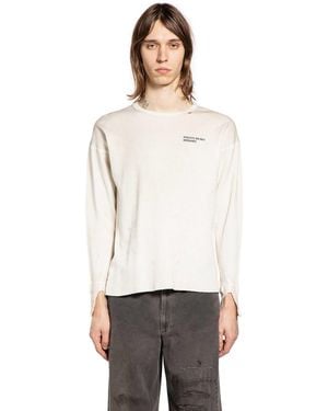 Enfants Riches Deprimes Classic Logo Distressed Thermal Ls T-Shirt - White