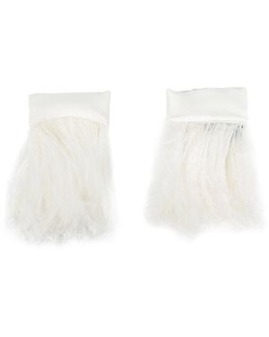 Ann Demeulemeester Vaya Cuffs With Frisè Feathers - White