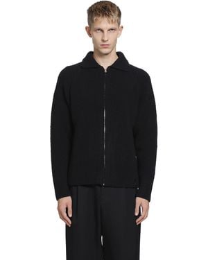 Massimo Osti Studio Felted Cardigan - Black