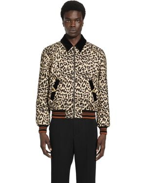 Valentino Leopard Print Wool Drape Jacket - Black