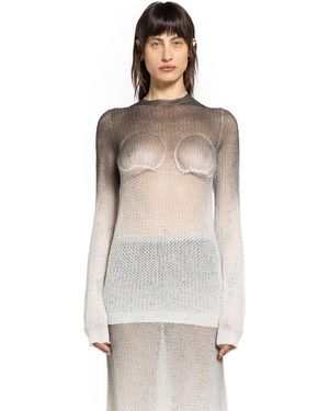 Maison Margiela Sheer Knit Top - Grey