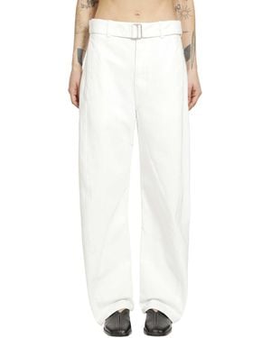 Lemaire Twisted Belted Trousers - White