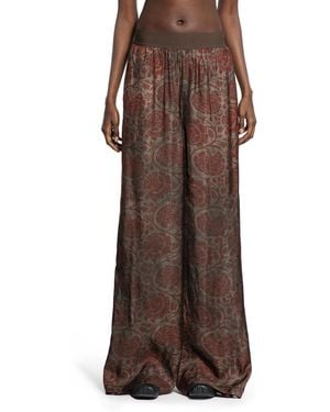 Uma Wang Pansy Printed Pants - Brown