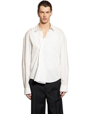 Ann Demeulemeester Isak Twisted Script Print Shirt - White