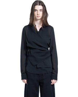 Ann Demeulemeester Alba Asymmetric Wrap Shirt - Blue