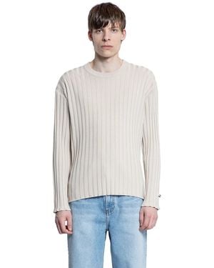 RECTO. Rayon Nylon Ribbed-Knit Jumper - Grey