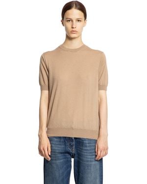 Prada Superfine Cashmere Short Sleeve Jumper - Blue