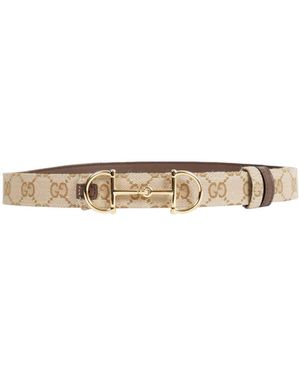 Gucci Gg Canvas Horsebit Buckle - Natural