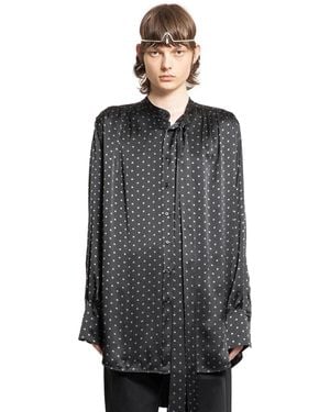 Ann Demeulemeester Solan Lavallière Neck-Tie Shirt - Grey