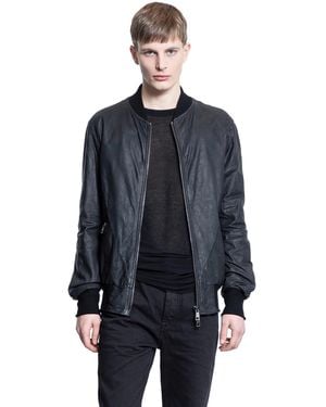 Giorgio Brato Matte Lambskin Bomber Jacket - Blue