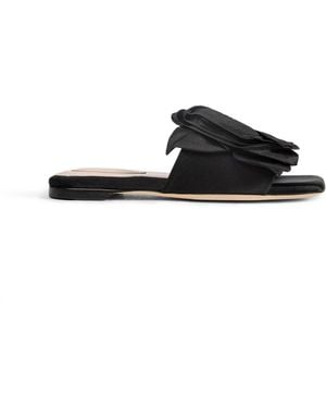 Simone Rocha Pressed Rosette Slides - Black