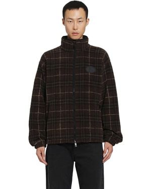 Burberry Check Wool Cashmere Fleece Jacket - Black