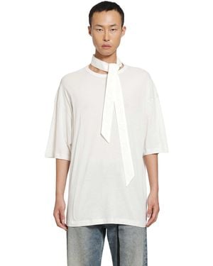 Ann Demeulemeester 'We Were' T-Shirt With Detachable Collar - White