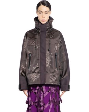 Prada Floral Jacquard Nylon Jacket - Brown