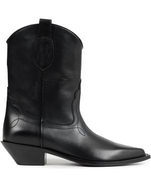 Sonora Boots Frisco Western Leather Ankle Boots - Black