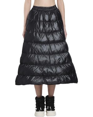 Moncler Long Nylon Laqué Down Skirt - Black