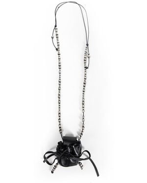 Ann Demeulemeester Ant Fine Silver + Oily Calf Skin + Cotton - Metallic