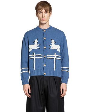 S.S.Daley Cyril Lamb Motif Cardigan - Blue