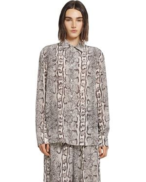 Balenciaga Python Print Silk Shirt - Brown