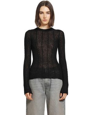 Haikure Sey Semi-Sheer Knitwear - Black
