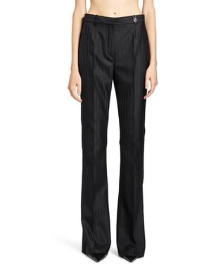 Versace Wool Pinstripe Dv Pants - Black