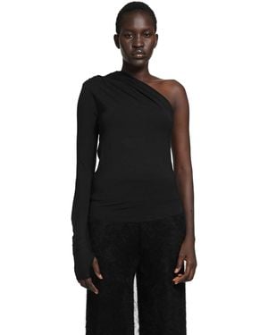 Thom Krom One Shoulder Top - Black
