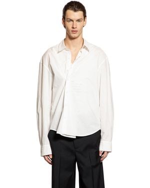 Ann Demeulemeester Isak Twisted Script Print Shirt - White