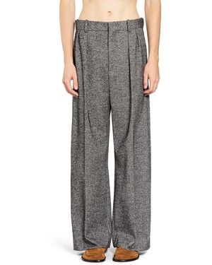 Loewe Wide Leg Twill Pants - Gray