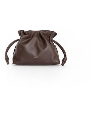 Loewe Mini Flamenco Clutch In Nappa Calfskin - Brown