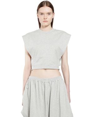 Alaïa Fleece Jersey Top - Grey
