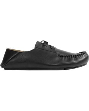 Loewe Soft Calfskin Rambla Boat Shoes - Black