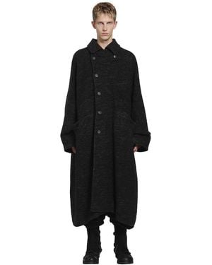 Ziggy Chen Spread Collar Coat - Black