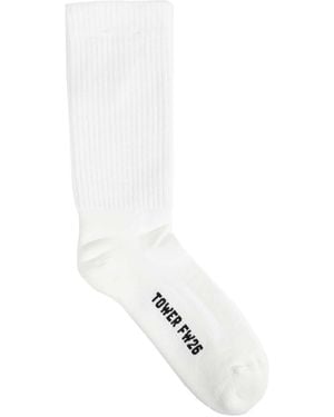 Rick Owens Tower Glitter Socks - White