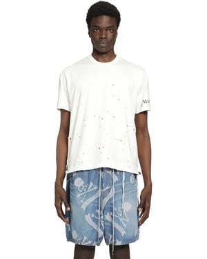 MASTERMIND WORLD Distressed Ss Tee - White