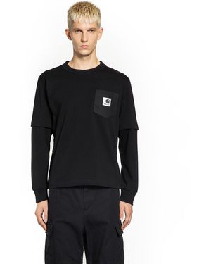 Sacai Carhartt Wip Cotton Jersey L/S T-Shirt in Brown for Men