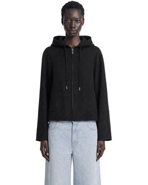 Max Mara Cashmere And Silk Hooded Coatp=P[Then] Jackets[Else]Wool, Cashmere And Silk Hooded Coatp=P[Then] Jackets[Else] - Black