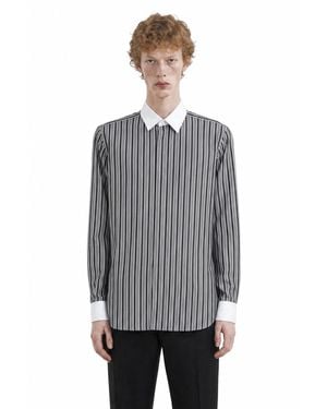 Tom Ford Poplin Stripe Classic Fit Shirt - Gray