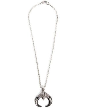 KD2024 Skull Alien Horn Necklace - Metallic