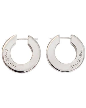 Acne Studios Crystal Hoop Earrings - White