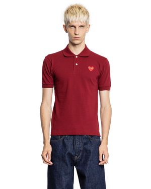 COMME DES GARÇONS PLAY Heart Cotton Piqué Polo Shirt - Red