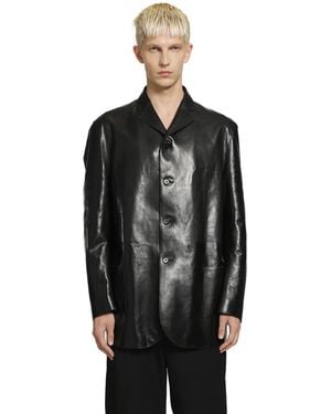 Jil Sander Soft Leather Jacket - Black