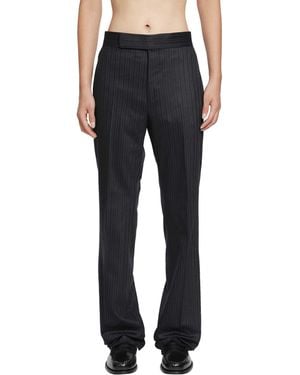Tom Ford Herringbone Stripe Wool Trousers - Blue