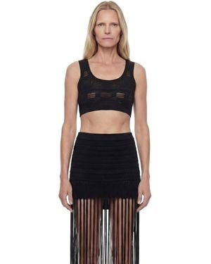 Laneus Openwork Knit Bra - Black