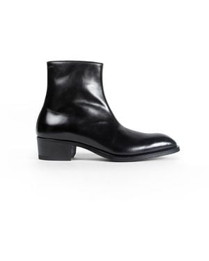 Tom Ford Burnished Leather Vincent Ankle Boots - Black