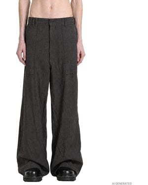 Comme des Garçons Striped Twill Pants - Black