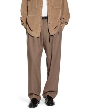 White Sand Drawstring Pants In Wool Blend - Natural