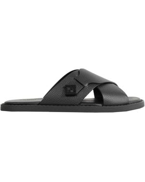 Fendi Squared Ff Slides - Black
