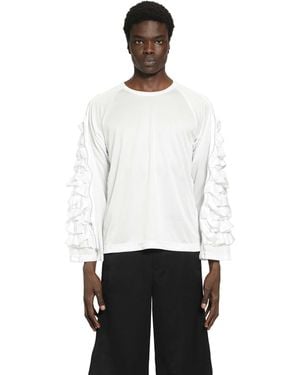 Comme des Garçons Ruffled Long Sleeve T-Shirt - White